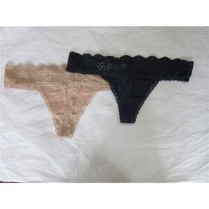 NWT 2 Parisian L Lace Waist Thong Panty WM1940 99900